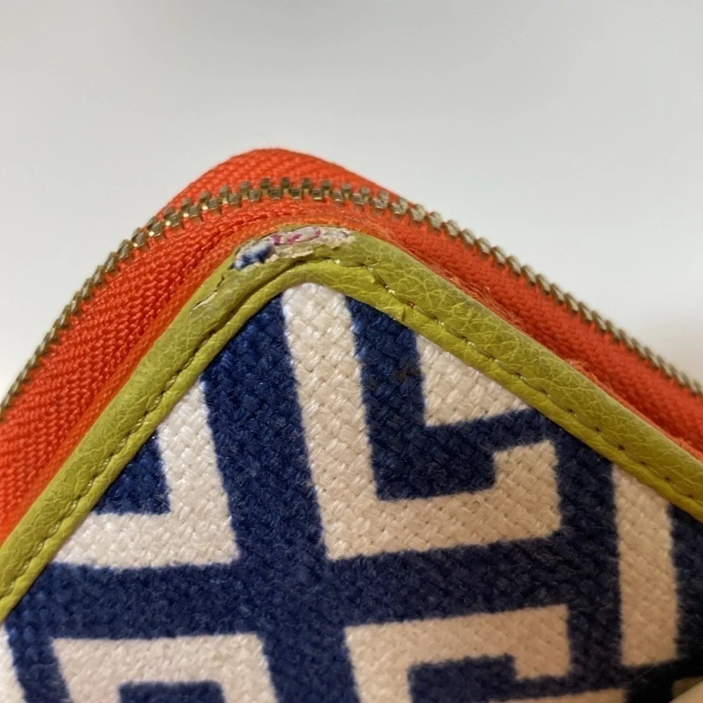 Spartina‎ 449 Haig Point Yacht Club Linen Wristlet Navy Cream, Orange, and Green
